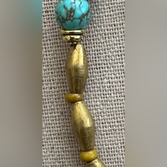 24 inch African inspired Colorful brass bead necklace NWOT - Picture 5 of 13